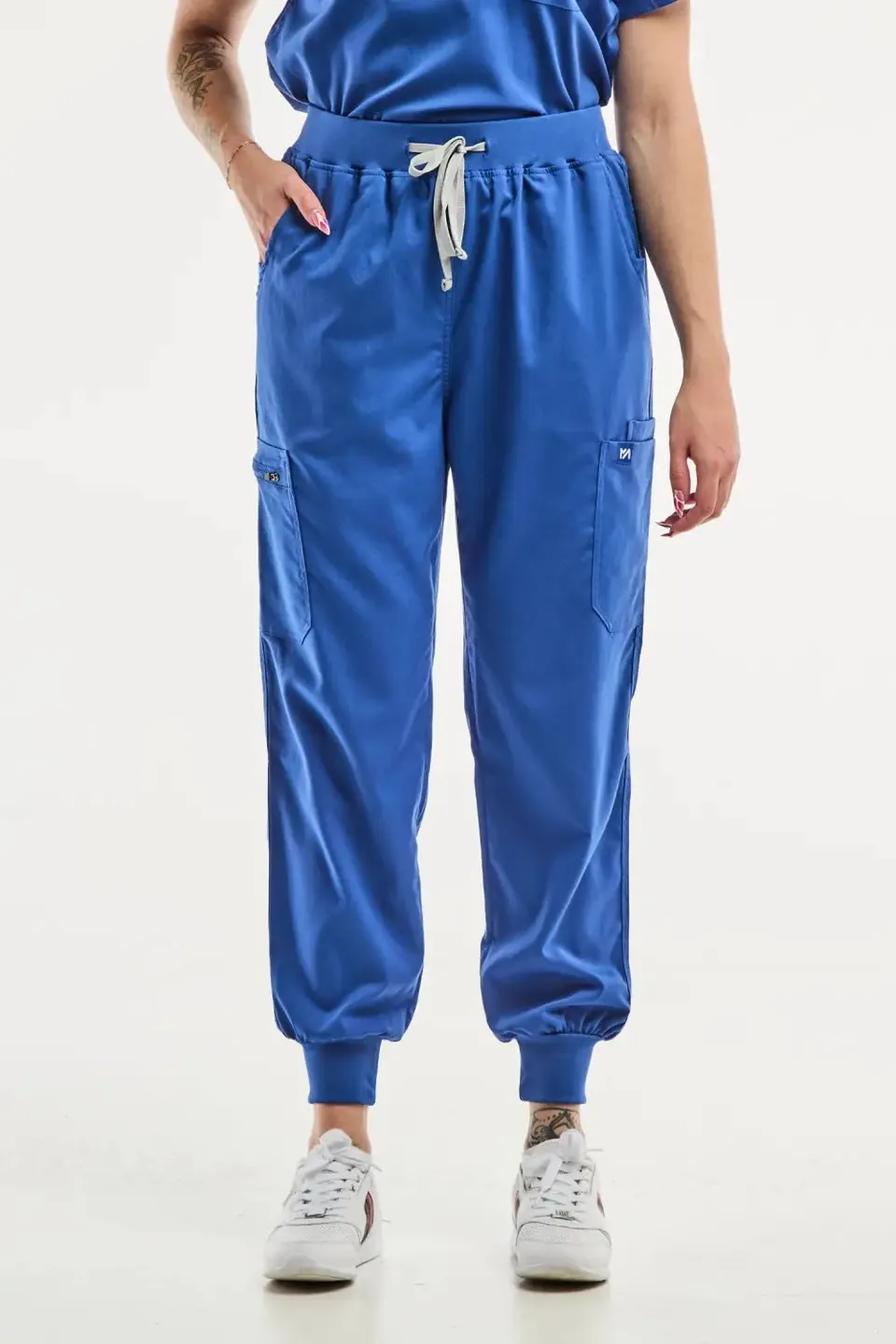 Aelin EMMA Jogger pantalon médical femme bleu roi stretch