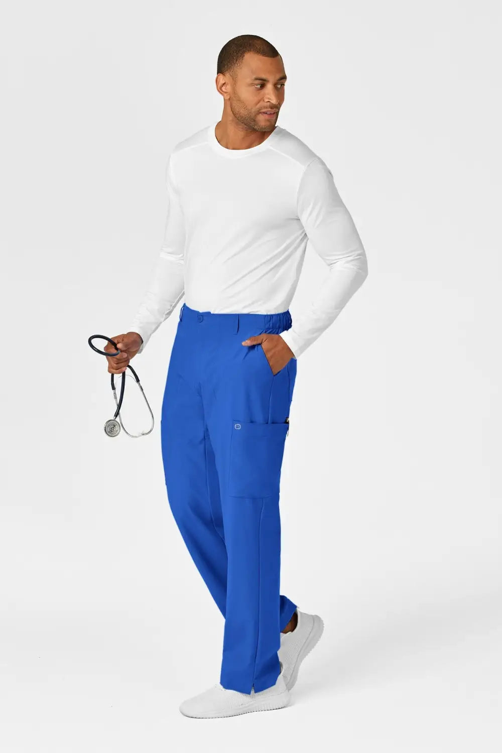 Aelin LUCA W123 tenue médicale Bleu royal homme microfibre