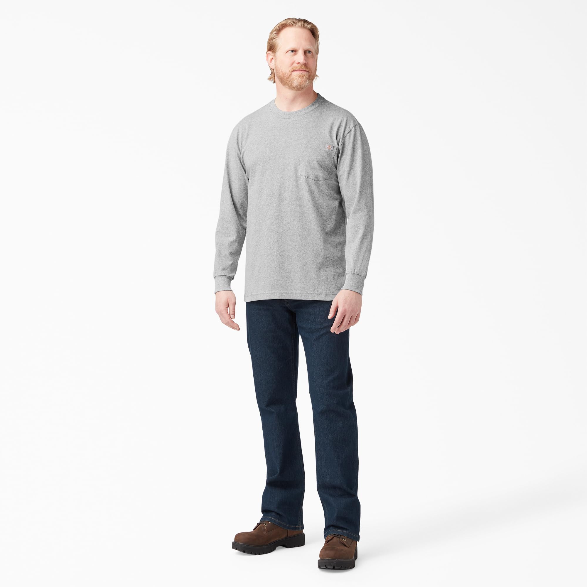 Dickies T-shirt manches longues gris chiné XL coton