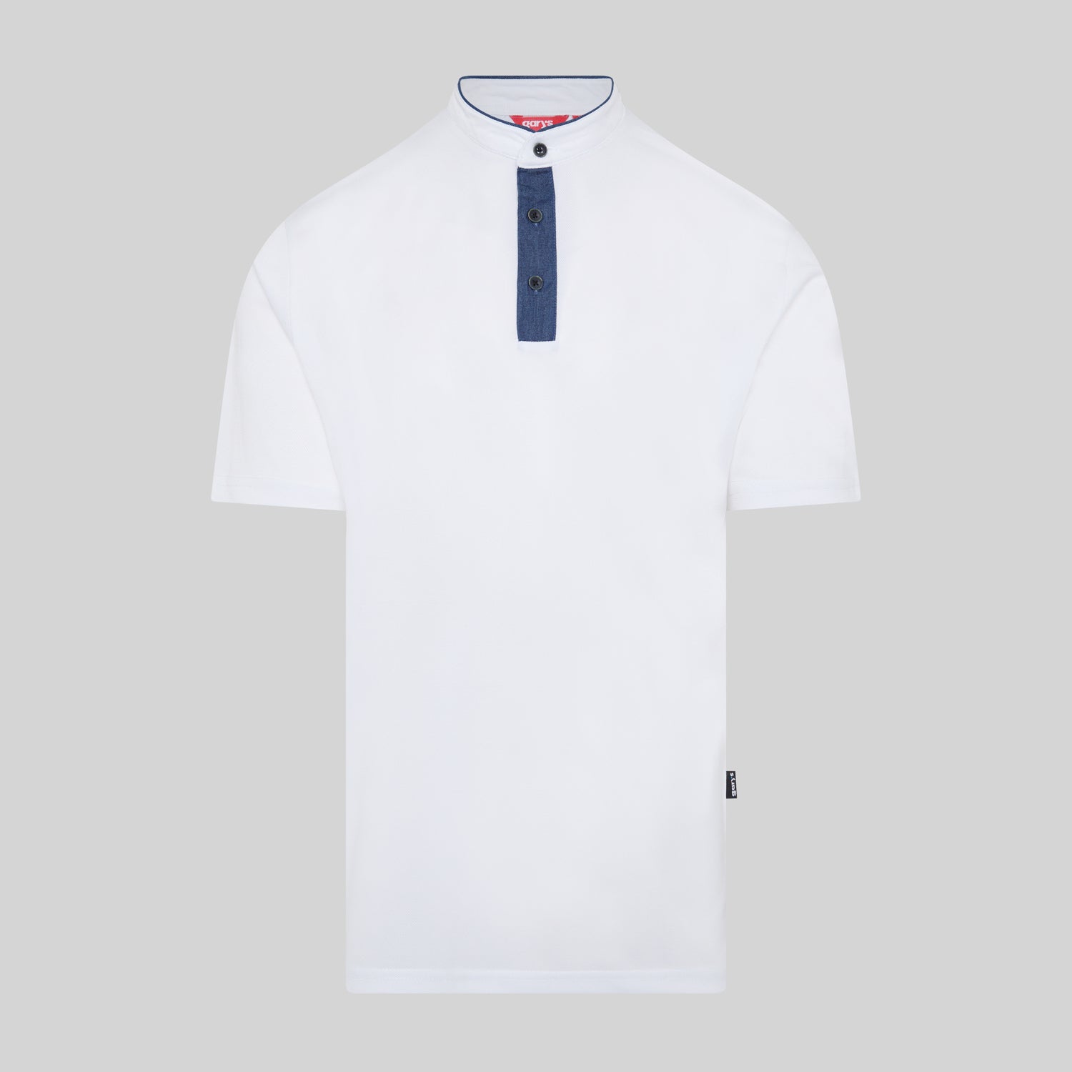 GARY'S Polo Shirts Grandad Collar Unwashed Denim polo noir L