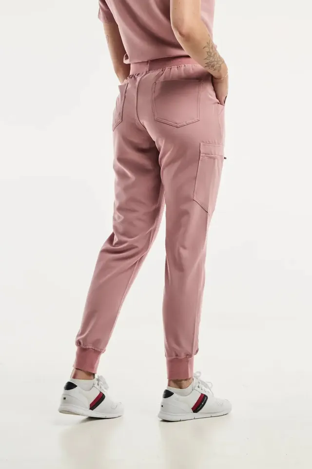 Aelin Paris pantalon médical femme rose stretch 3 poches