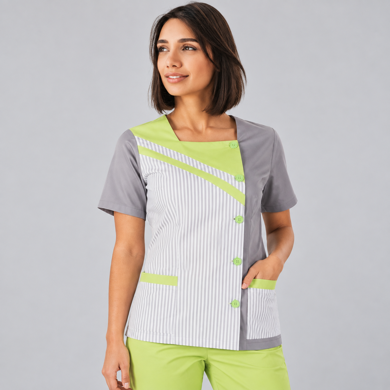 Gary's Noelia blouse travail femme lila manches courtes