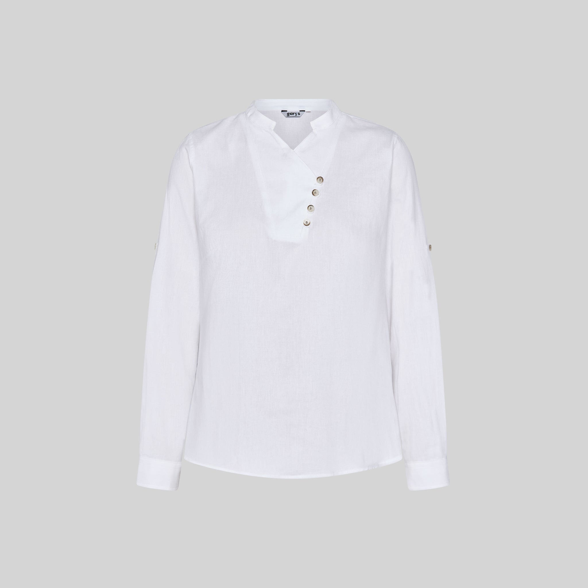 GARY'S Lanay chemise femme blanche chambray col mao