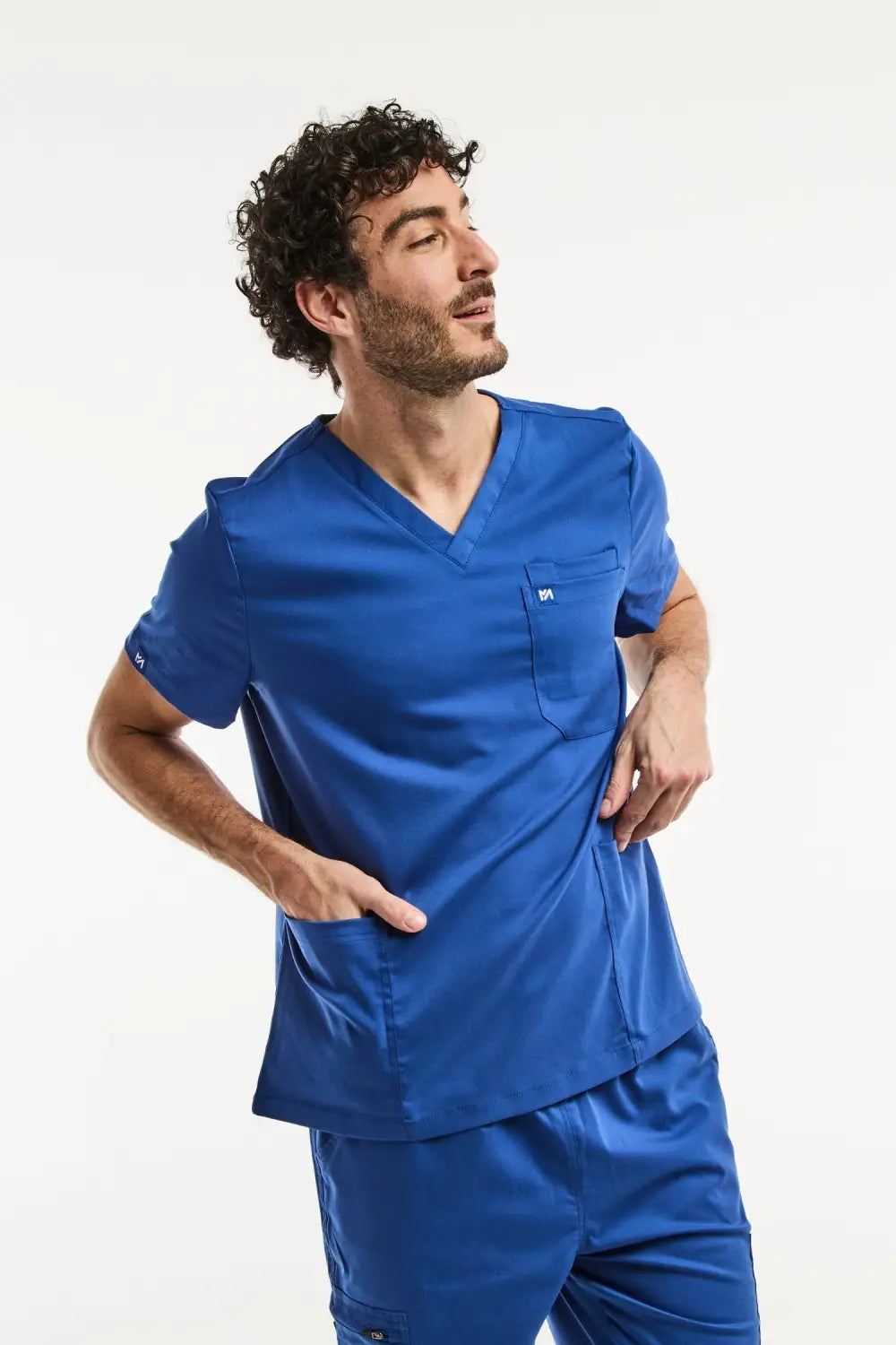 Aelin LUCA tunique médicale homme bleu roi stretch