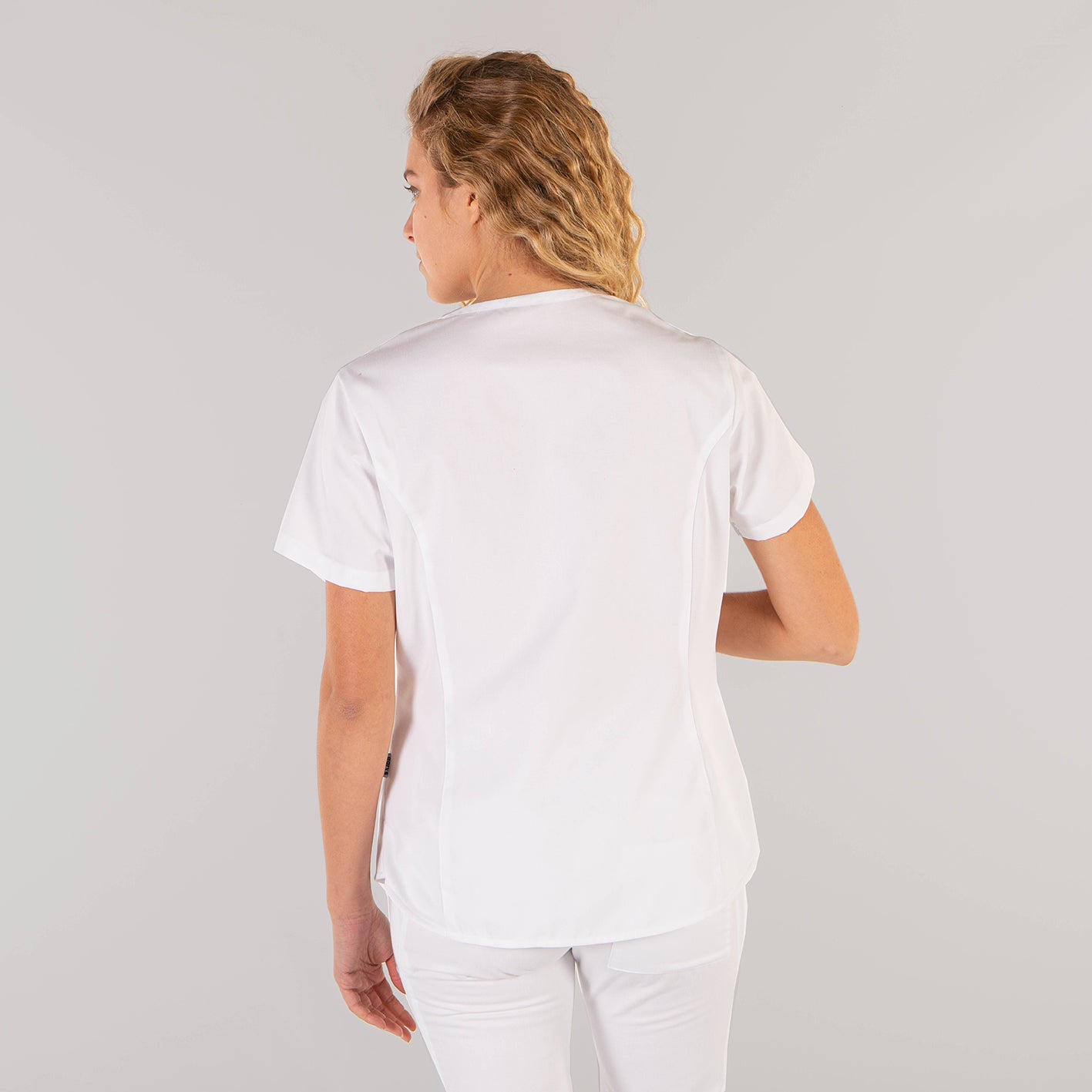 GARY'S Ariel blouse médicale femme blanche col V manches courtes
