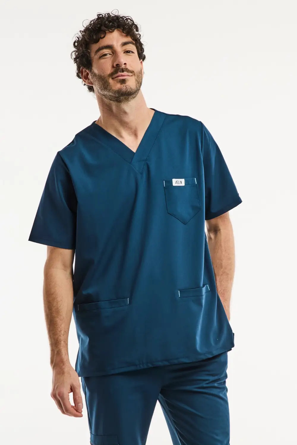 Aelin Slimfit tunique médicale homme bleu turquoise