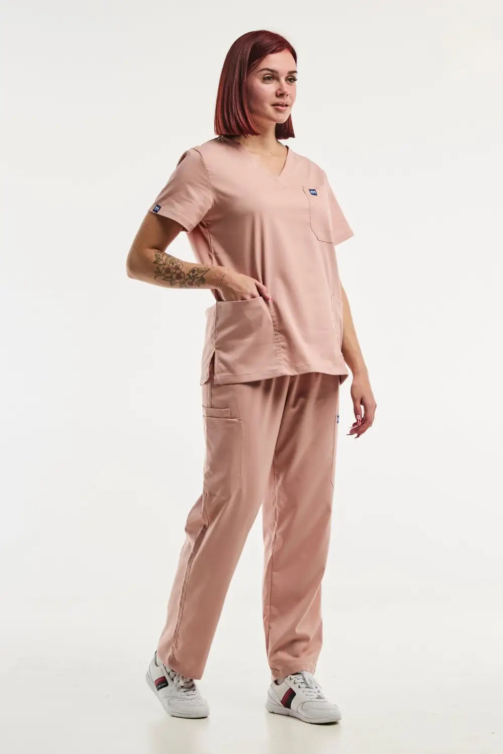 Aelin EMMA tenue médicale Femme Rose clair stretch poches