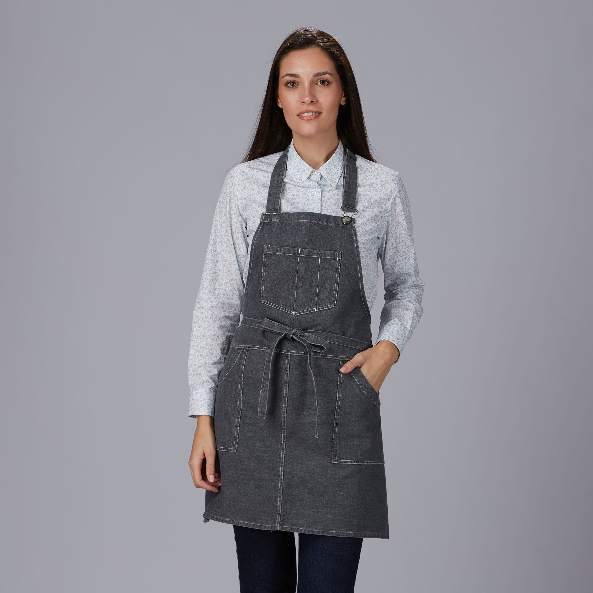 GARY'S Juha tablier bavette denim 68x77 noir
