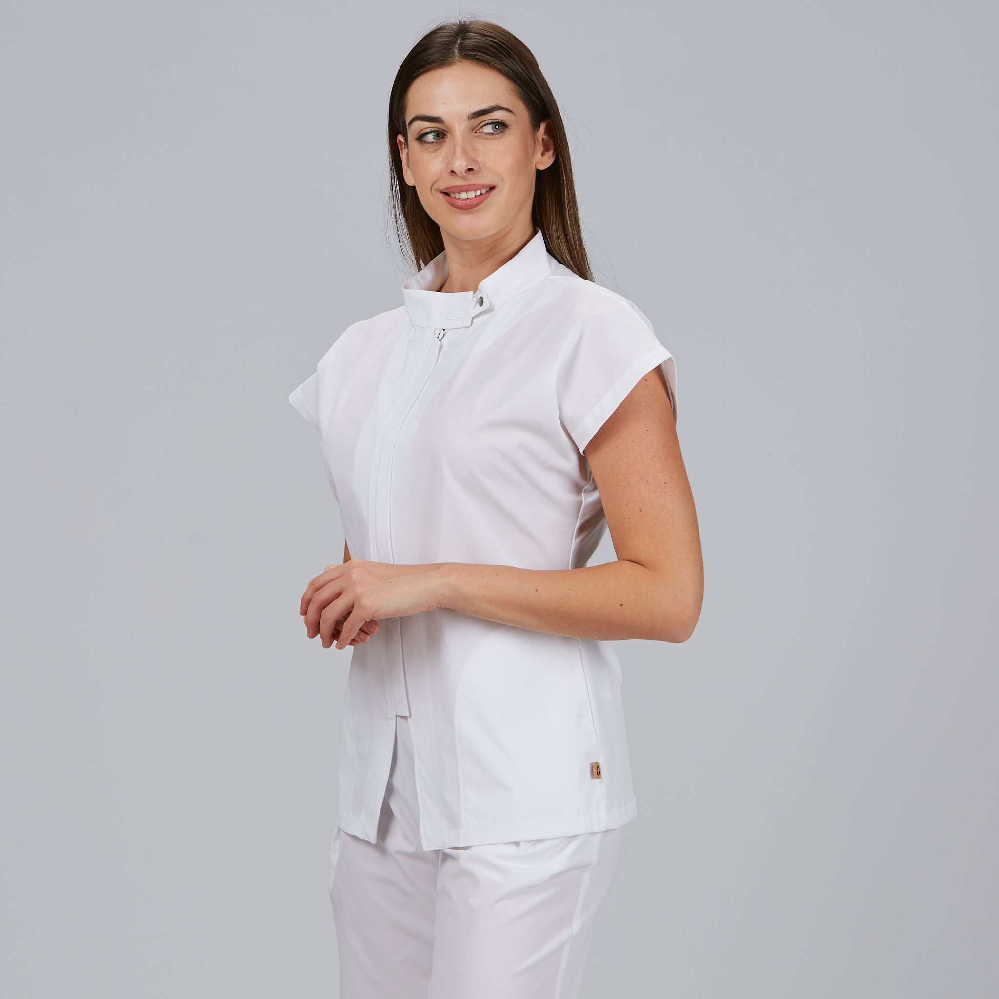 Gary's Musa Blouse Médicale Femme Noire Zip M/Courtes