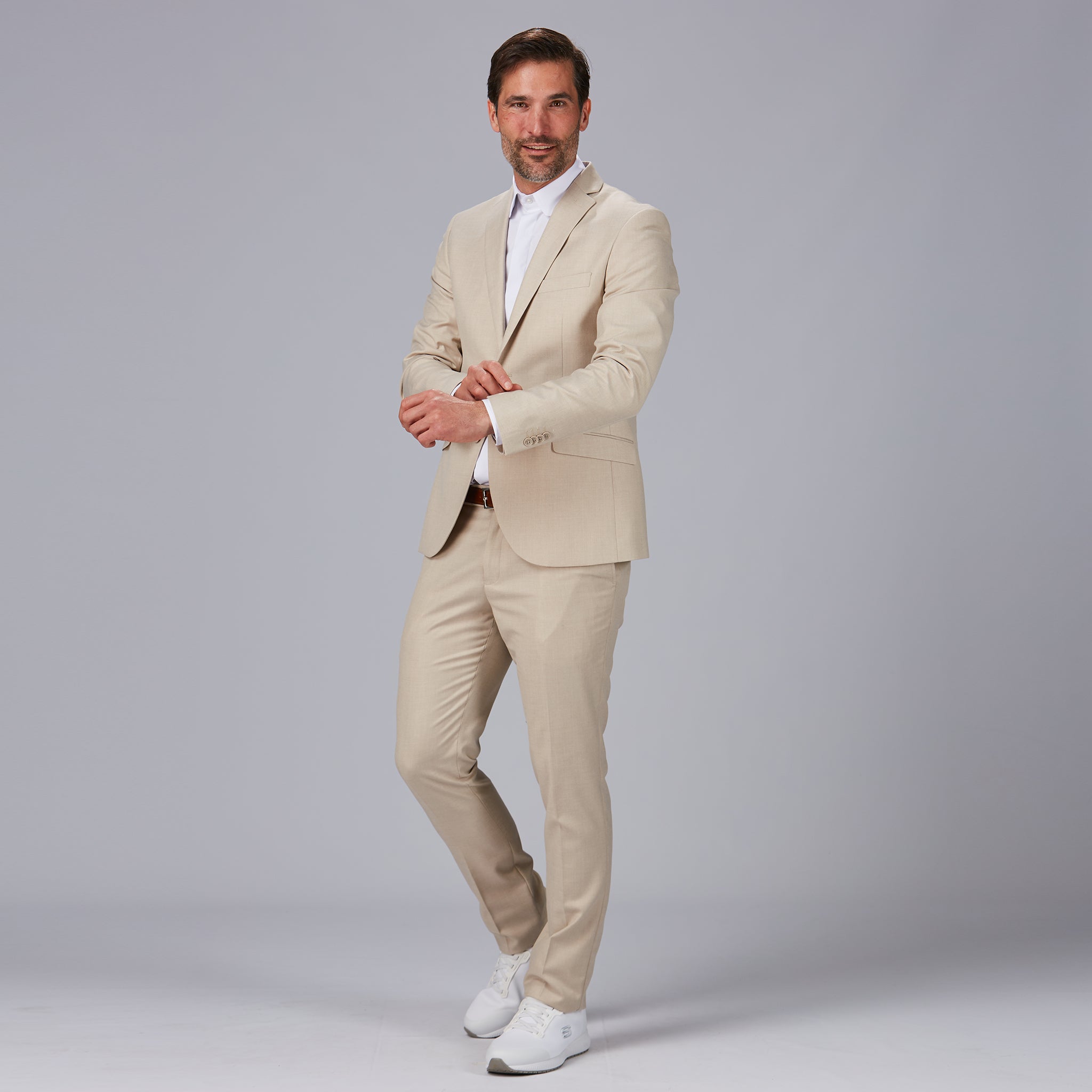 GARY'S Pantalon Homme Ceinture Stretch Noir Tailleur