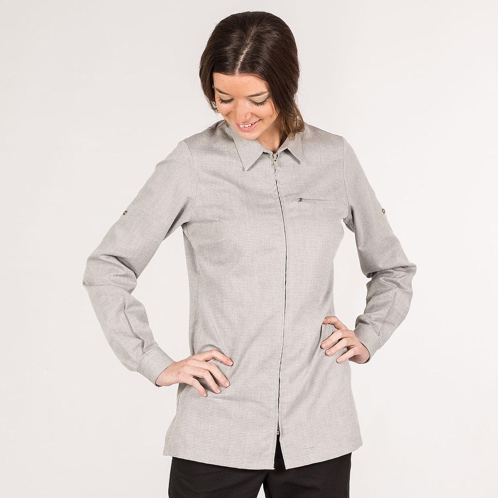 GARY'S Aura veste chef femme grise coton polyester