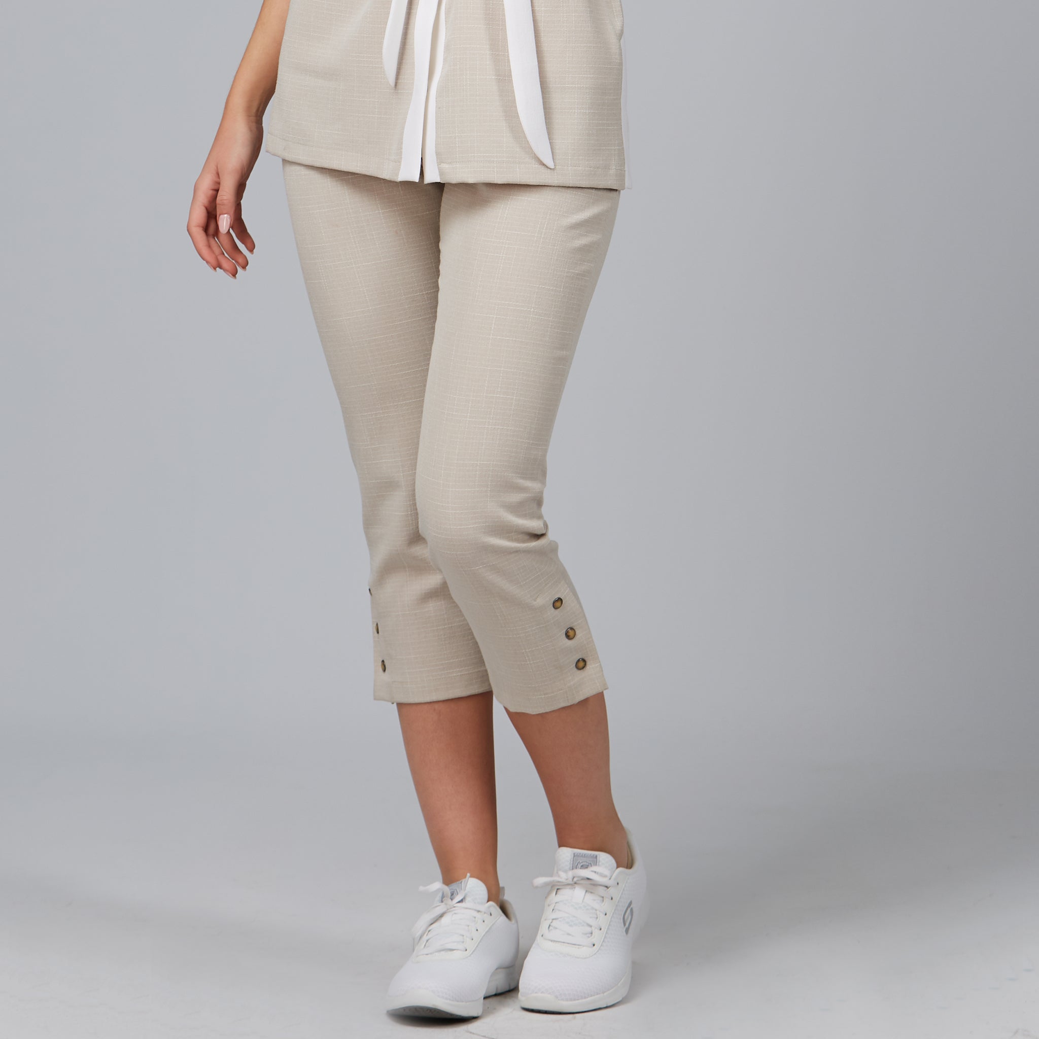 Gary's Pants Pantalon Capri Femme Noir X.Linen Poches