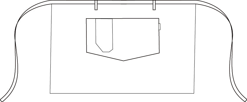 GARY'S Aprons tablier court rayé gris 45x74 cm