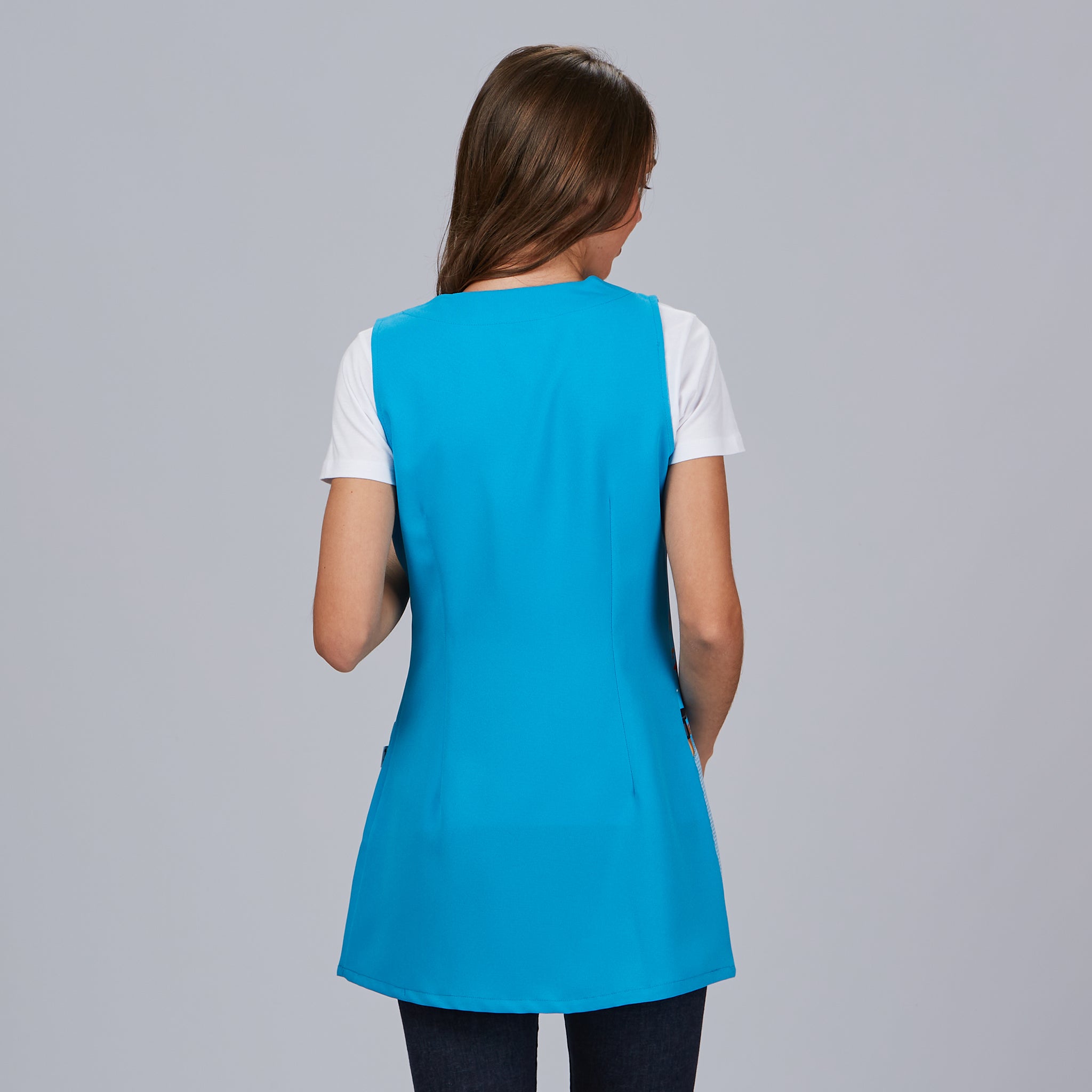 Gary's Buho blouse femme turquoise sans manches polyester