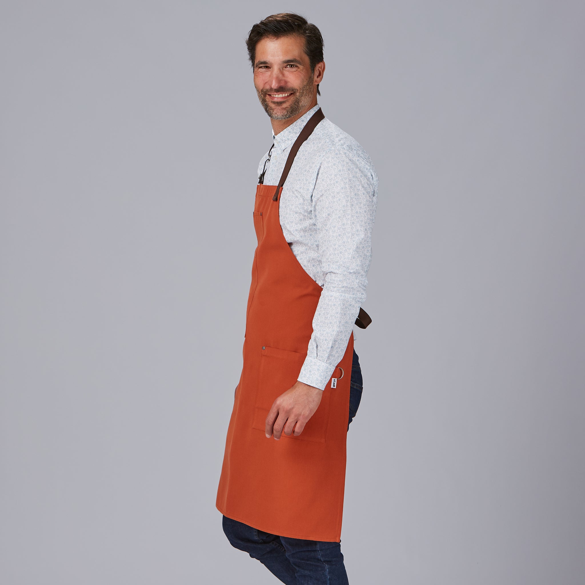 Gary's Herringbone tablier bavette 88x74 cm noir