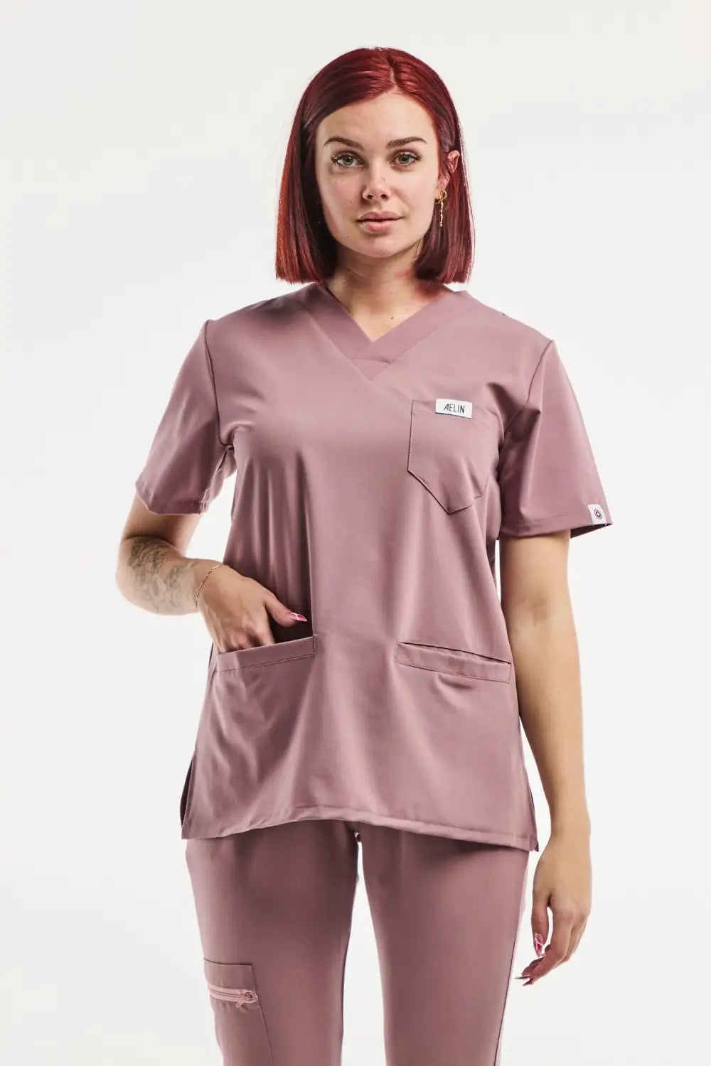 Aelin Slimfit NEW Tunique Médicale Rose Stretch