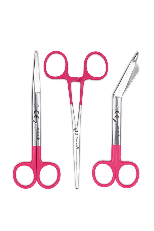 Enfermania Instrumental lot 3 ciseaux Fuchsia inox