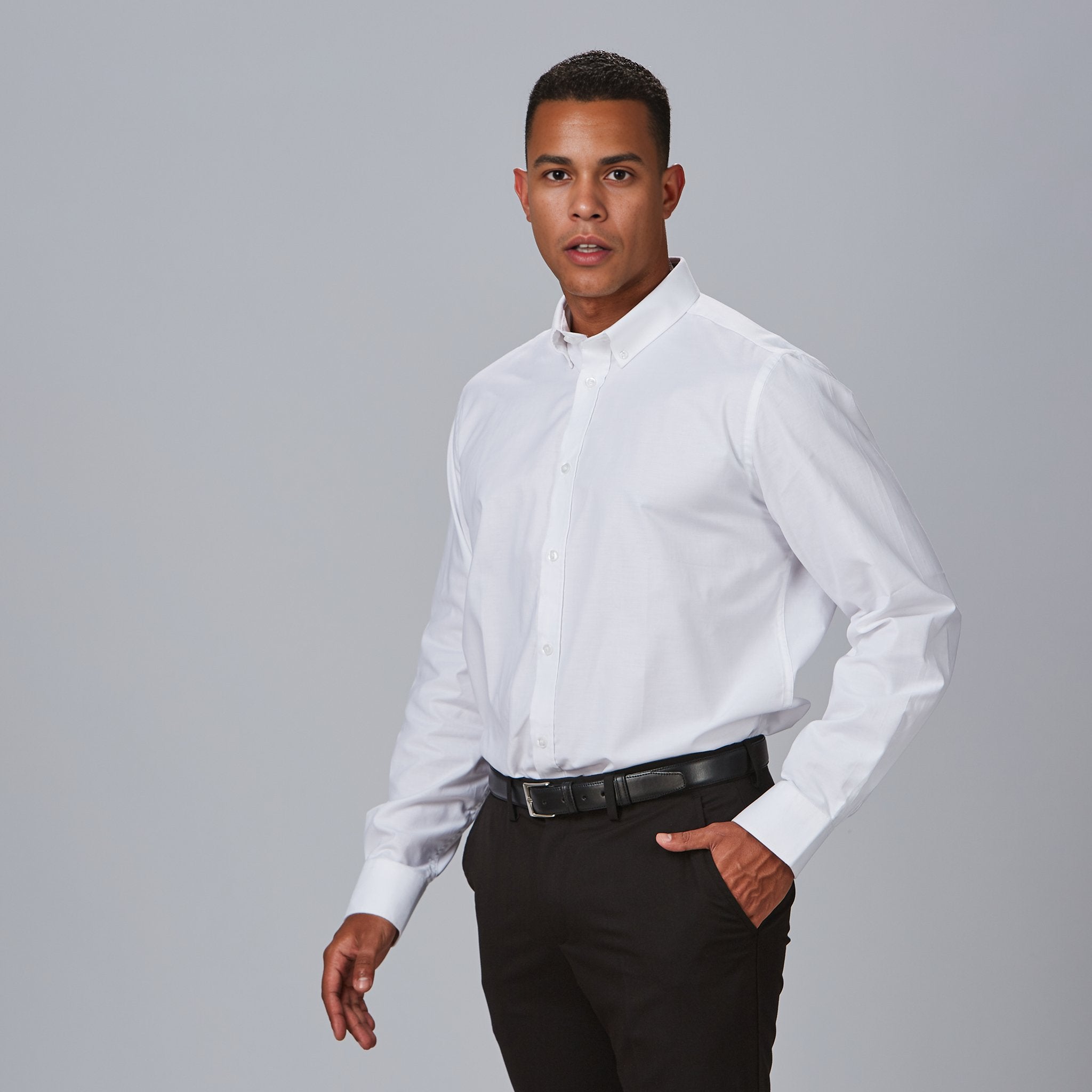 GARY'S Oxford Chemise Homme Blanche Manches Longues
