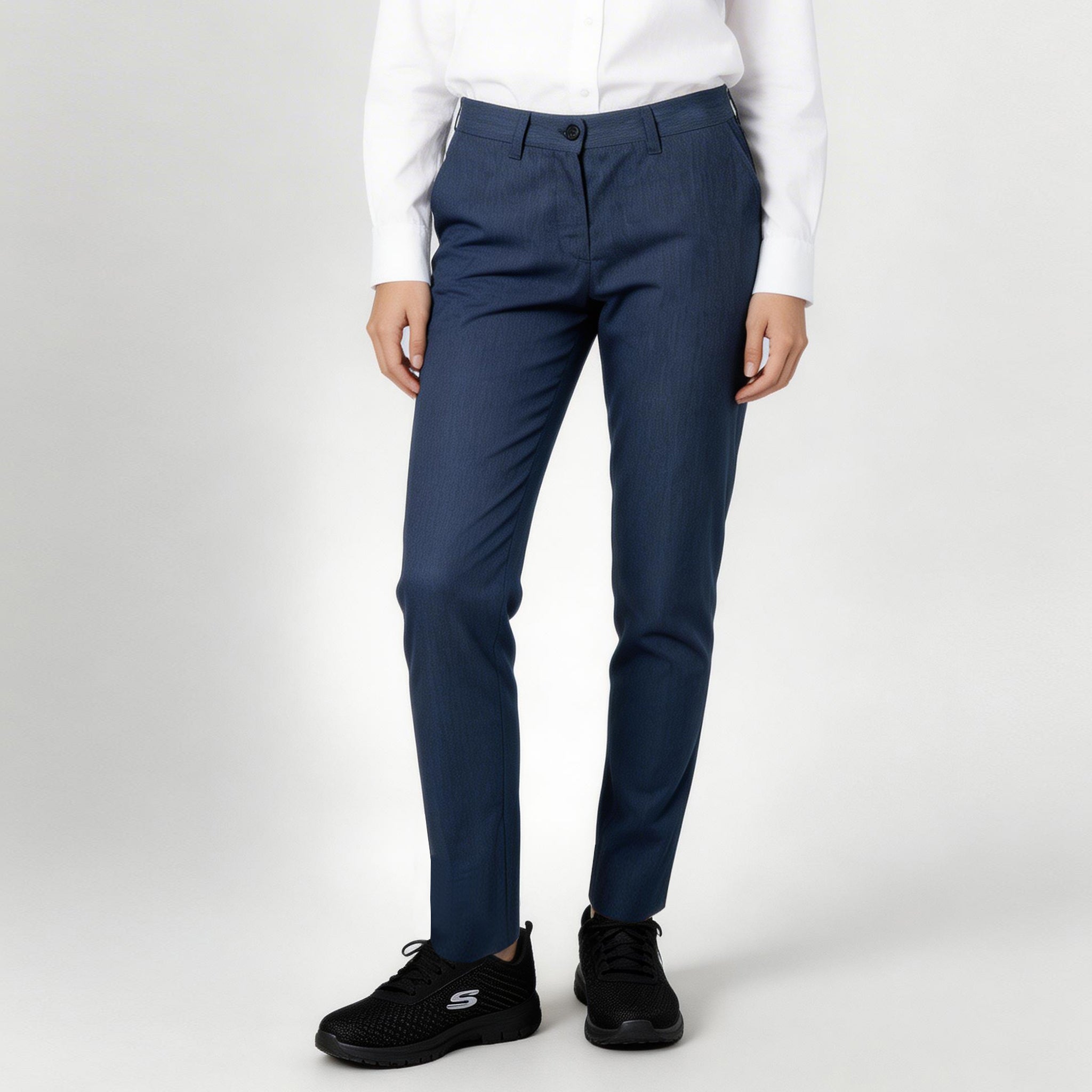 GARY'S Chino Pantalon femme gris stretch slim
