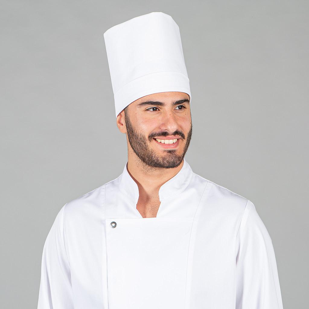 GARY'S Toque haute popeline noire cuisinier
