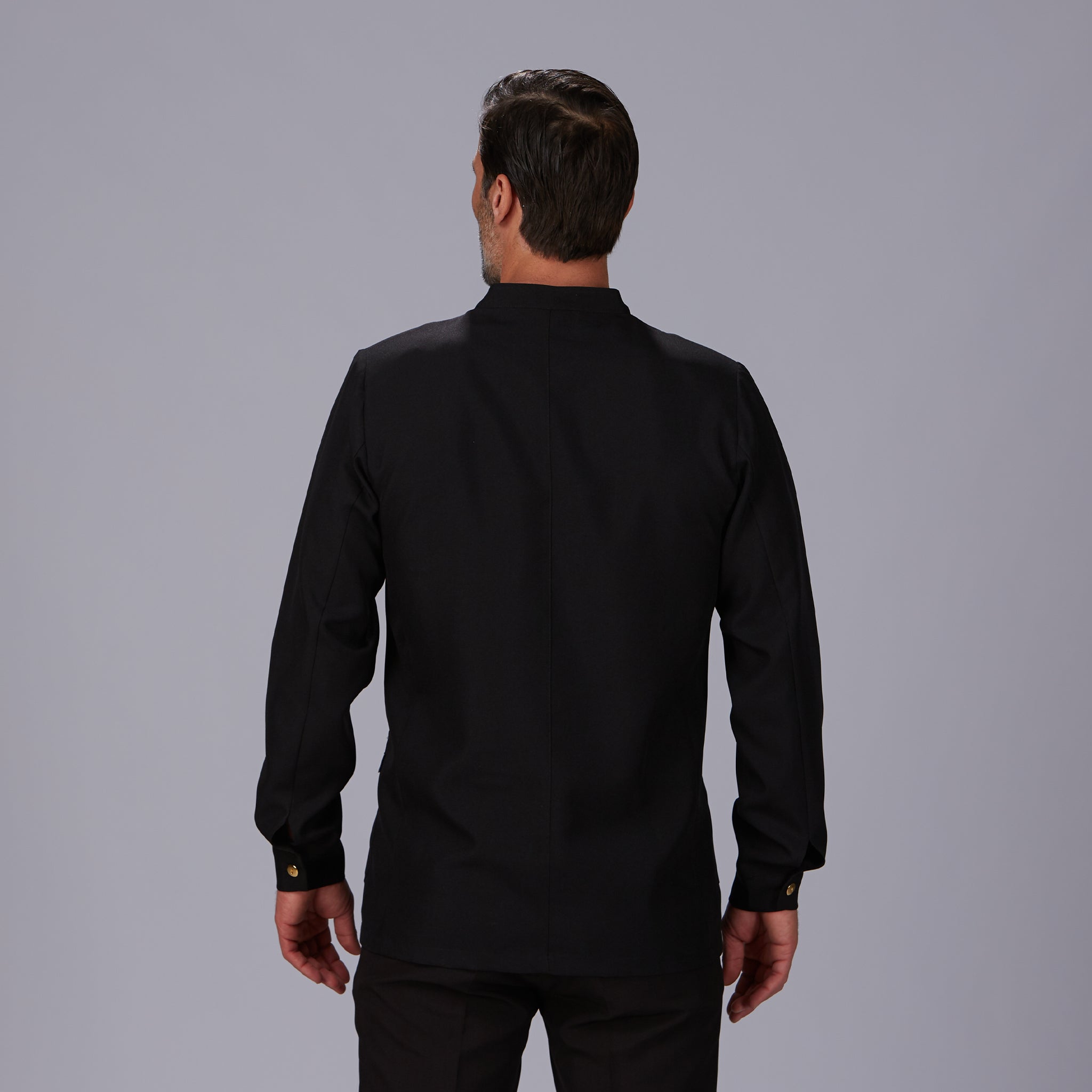 GARY'S Jackets veste homme col mao noire boutons dorés