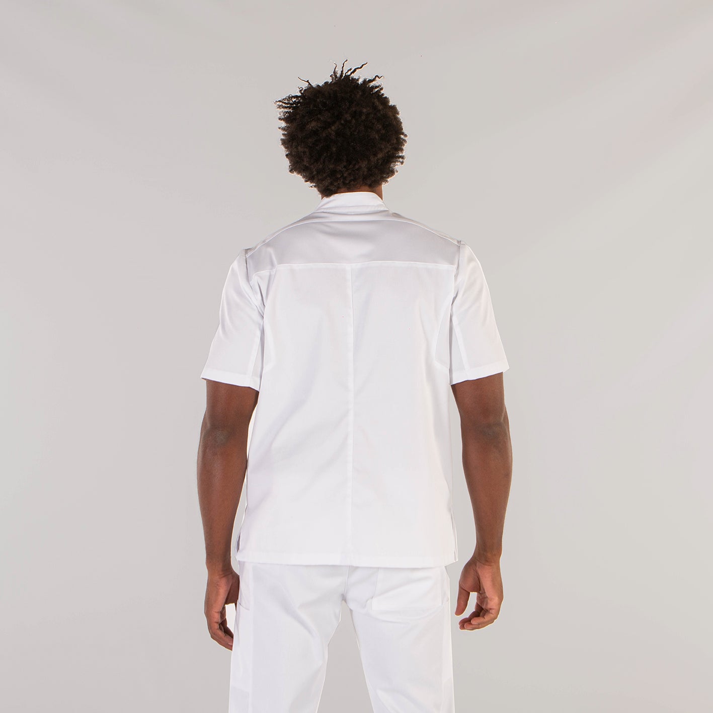 Gary's Blouses Adan blouse homme blanche col mao manches courtes