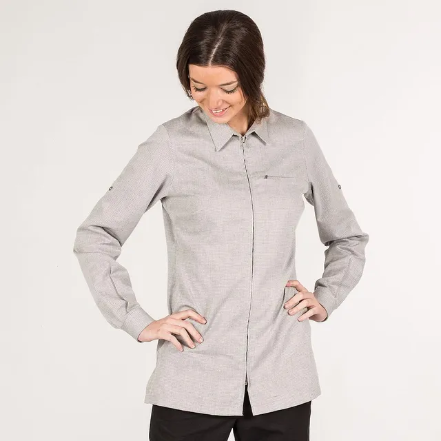 GARY'S Aura veste chef femme grise coton polyester