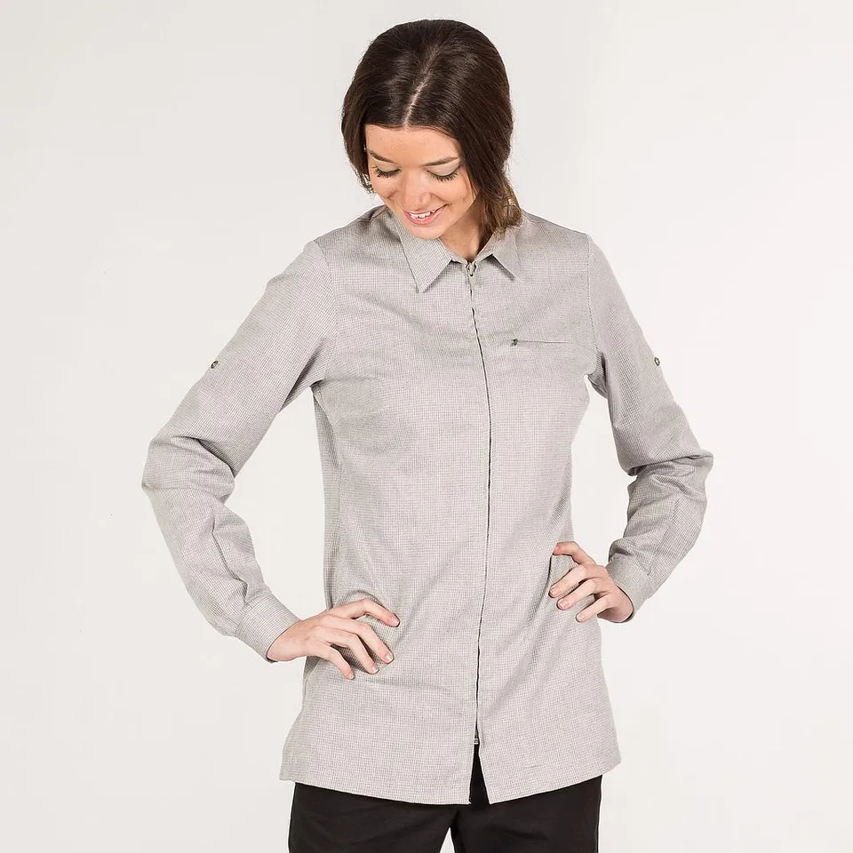 GARY'S Aura veste chef femme grise coton polyester