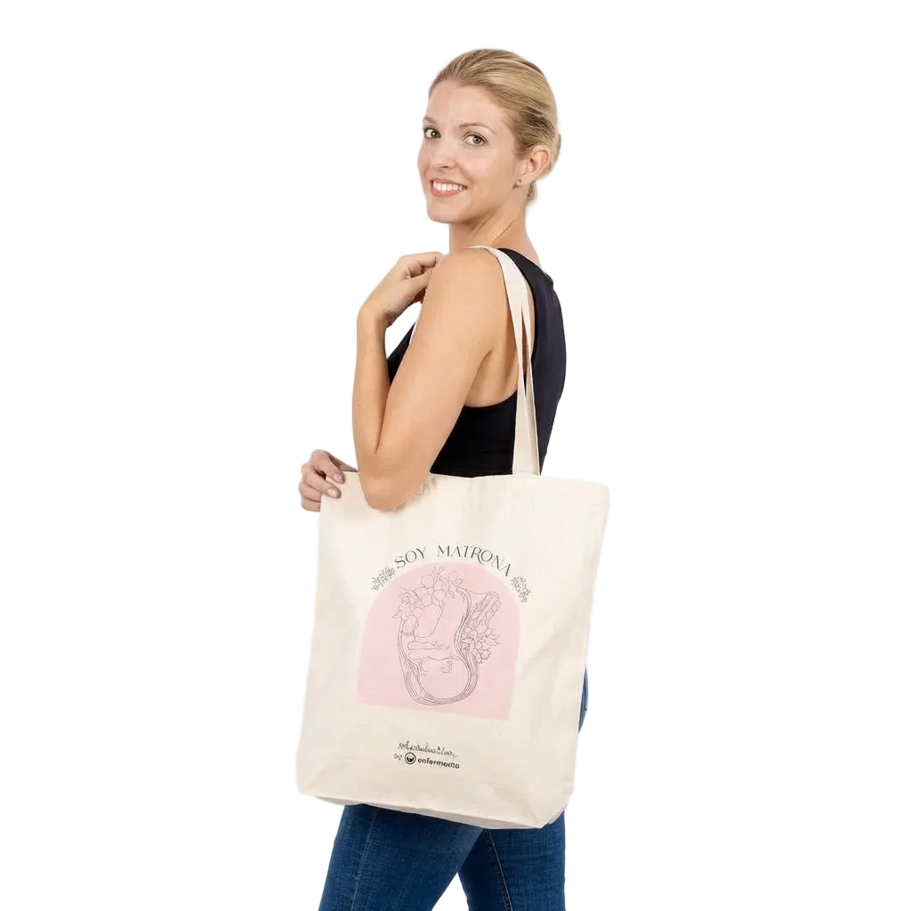 Enfermania Soy Matrona tote bag sage-femme coton bio 37x42