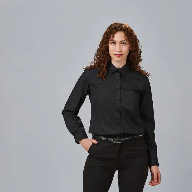 GARY'S Pop Chemise de travail femme noire manches longues