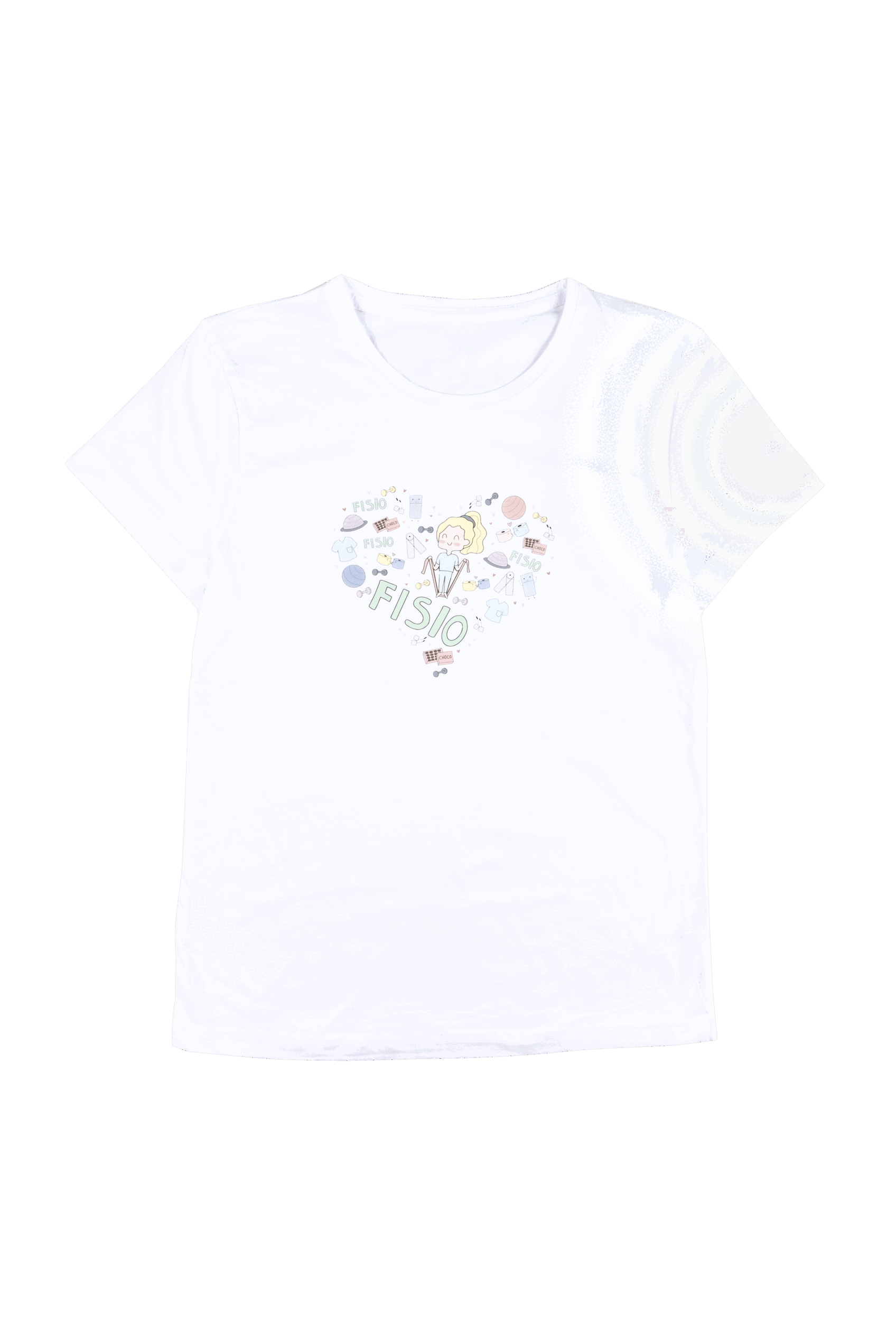 Enfermania Ropa t-shirt femme Fisio Cœur blanc coton