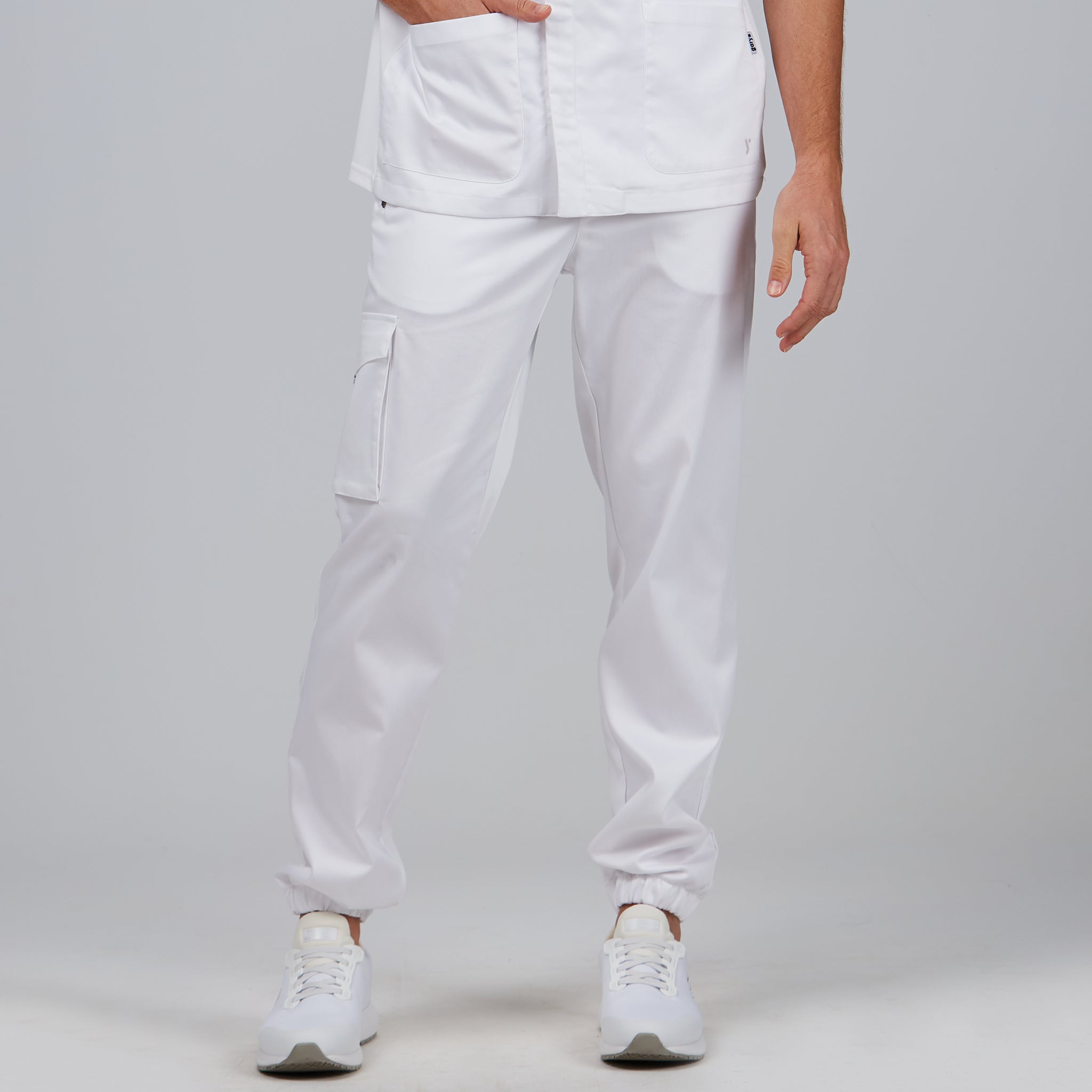 GARY'S pantalon de travail satin coton noir taille élastique