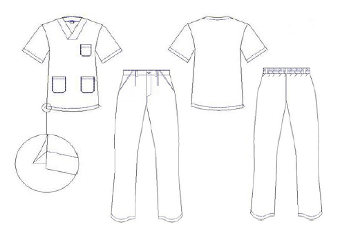 GARY'S Sets ensemble blouse pantalon Azulina tenue médicale twill