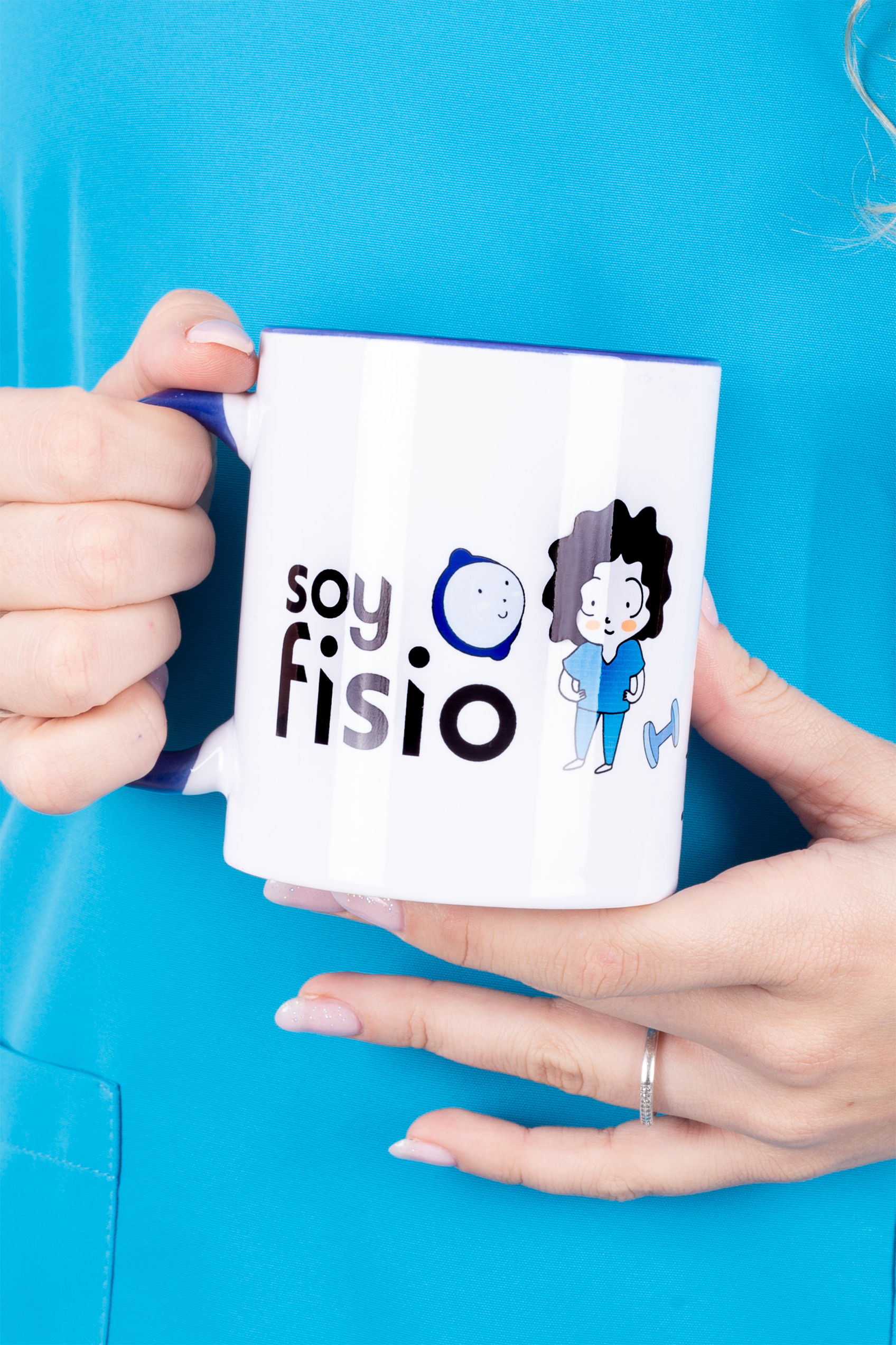 Enfermania Regalos tasse céramique bleu marine soy fisio 350 ml
