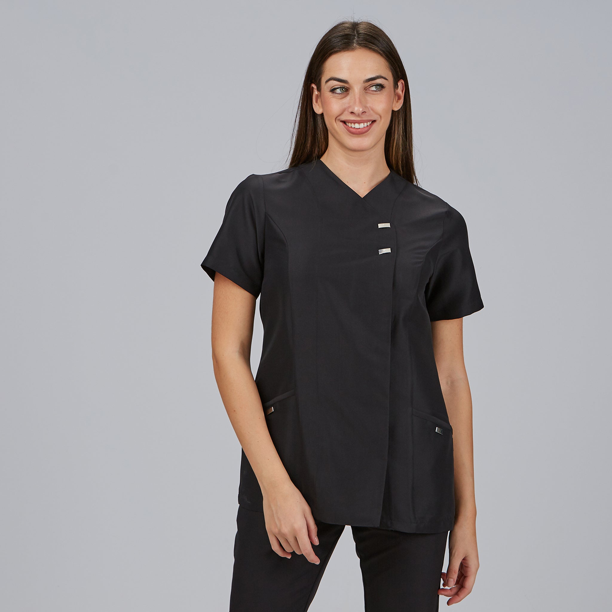 Gary's Elena blouse médicale noir manches courtes