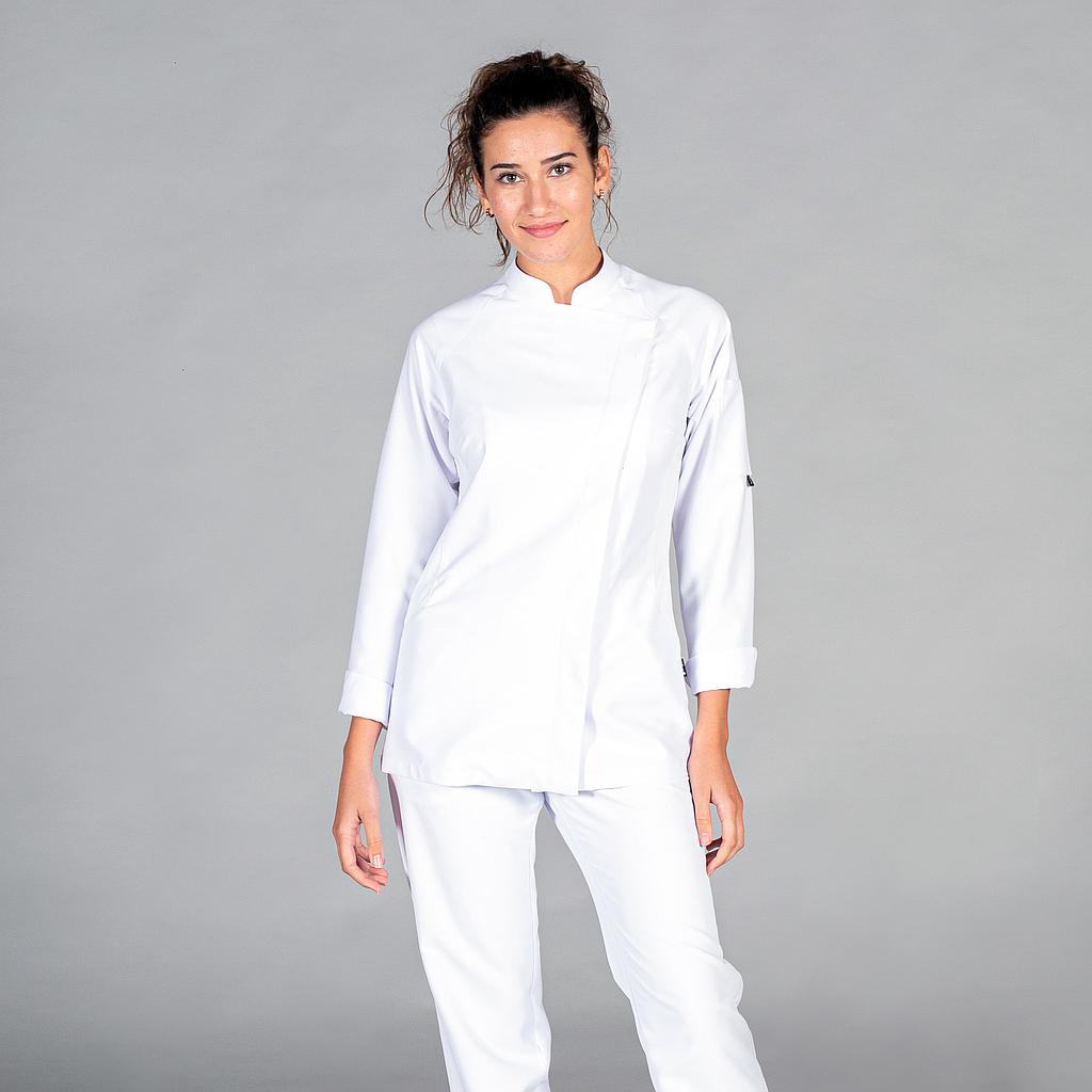 Gary's Iza veste cuisine femme blanche microfibre
