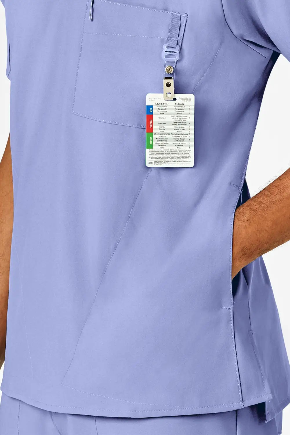 Aelin Noah W123 Blouse médicale homme bleu ciel col V