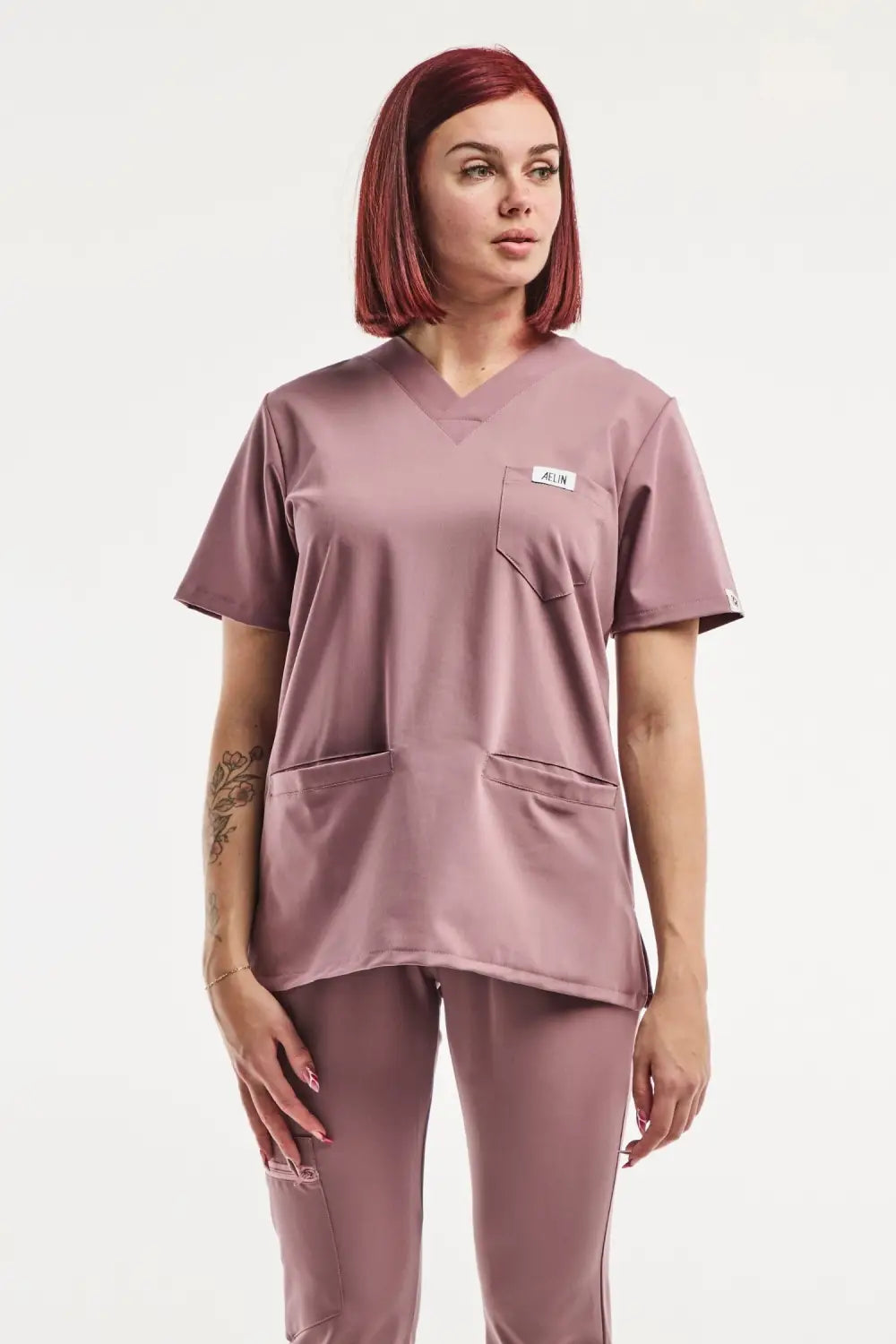 Aelin Slimfit NEW Tenue Médicale Rose Stretch 2 Pièces