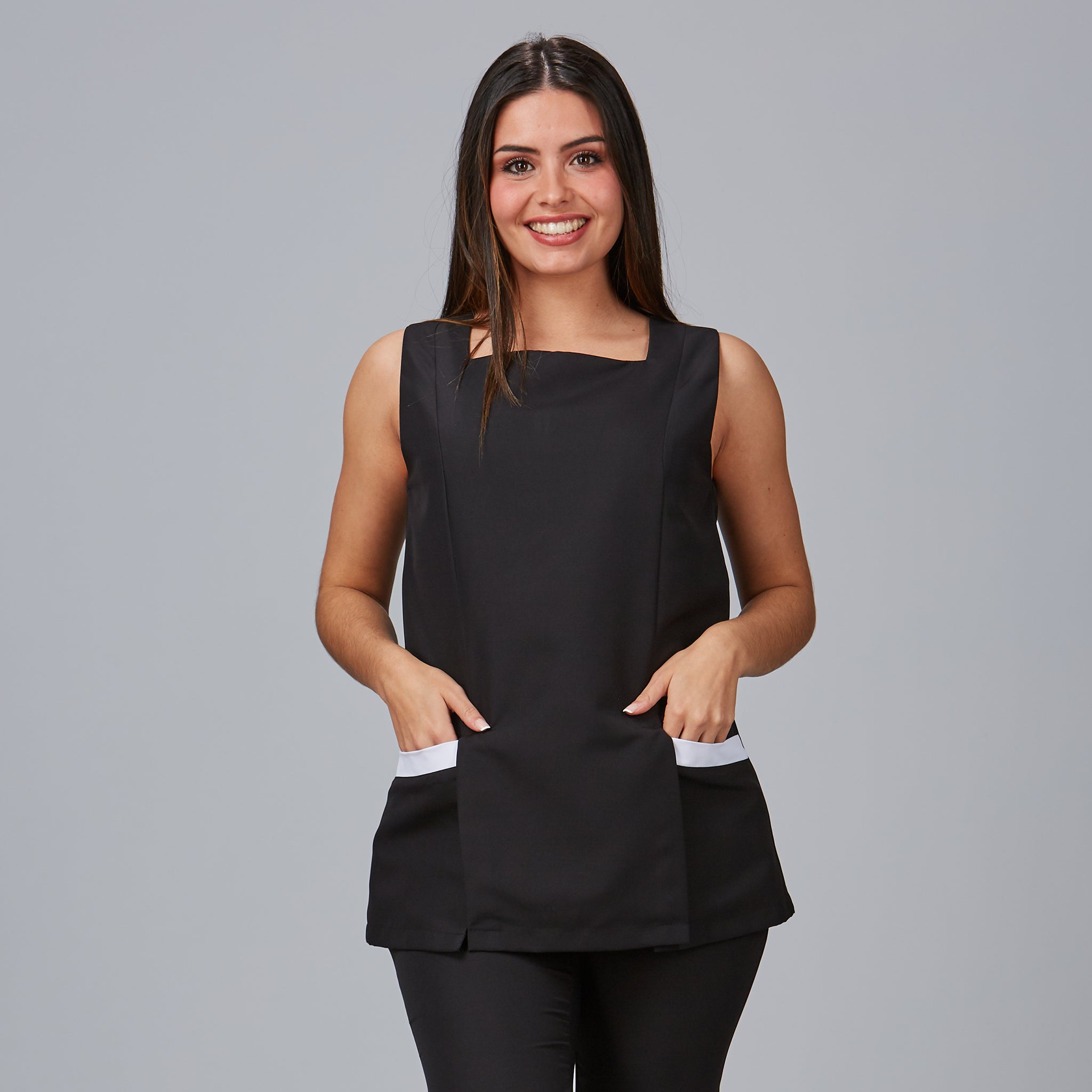 GARY'S Lantana blouse femme col carré microfibre noir