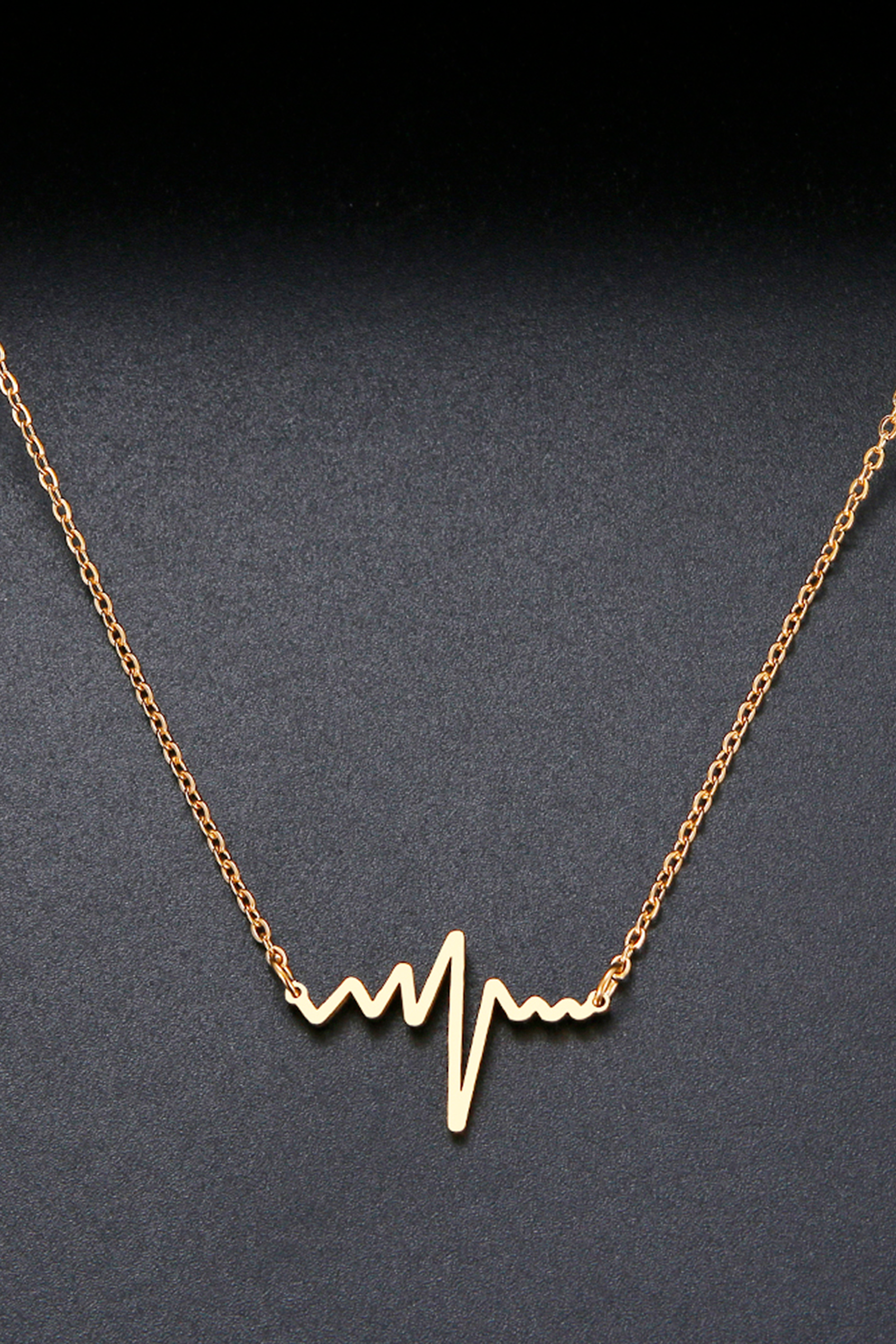 Enfermania Collier battement cœur doré acier 45 cm