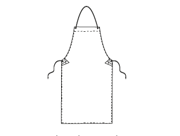 Gary's Aprons tablier bavette PVC blanc 90x70 cm