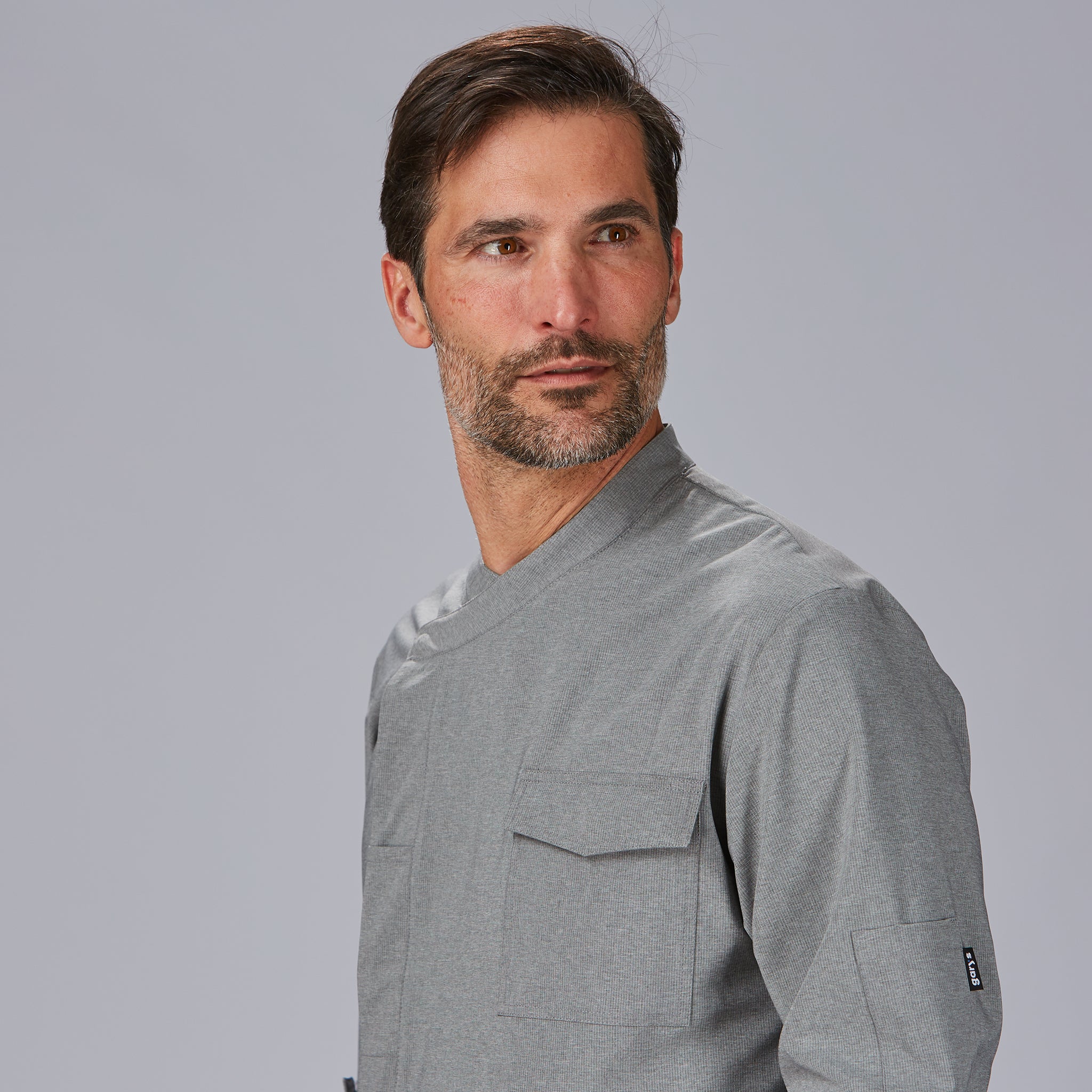 GARY'S Lorca veste cuisinier gris perle bi-extensible