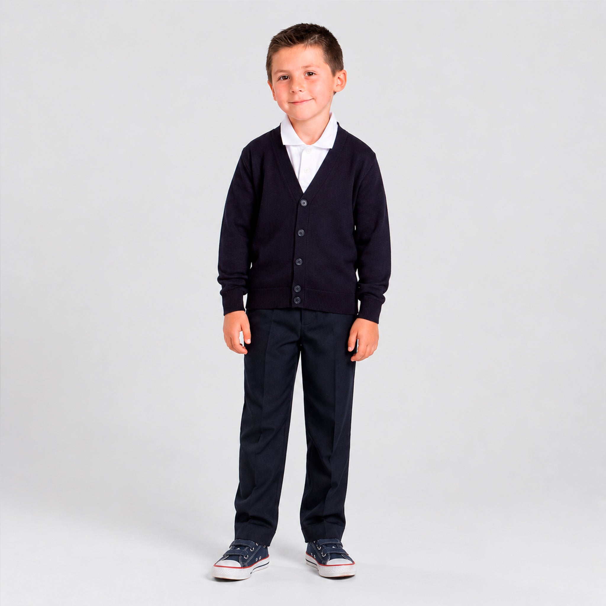 GARY'S gilet enfant boutons marine acrylique