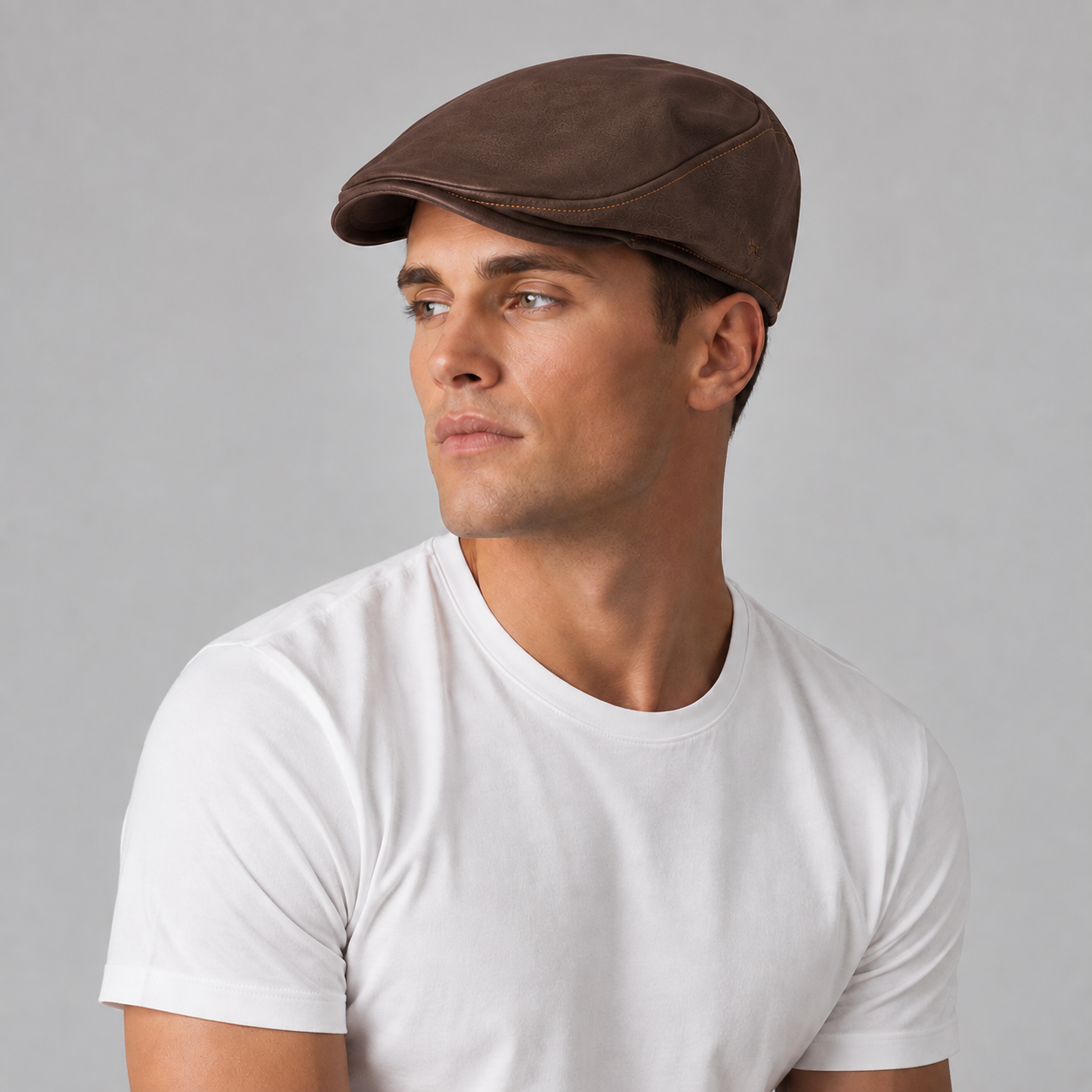 Gary's Caps & Hats Casquette Béret similicuir gris marengo TU
