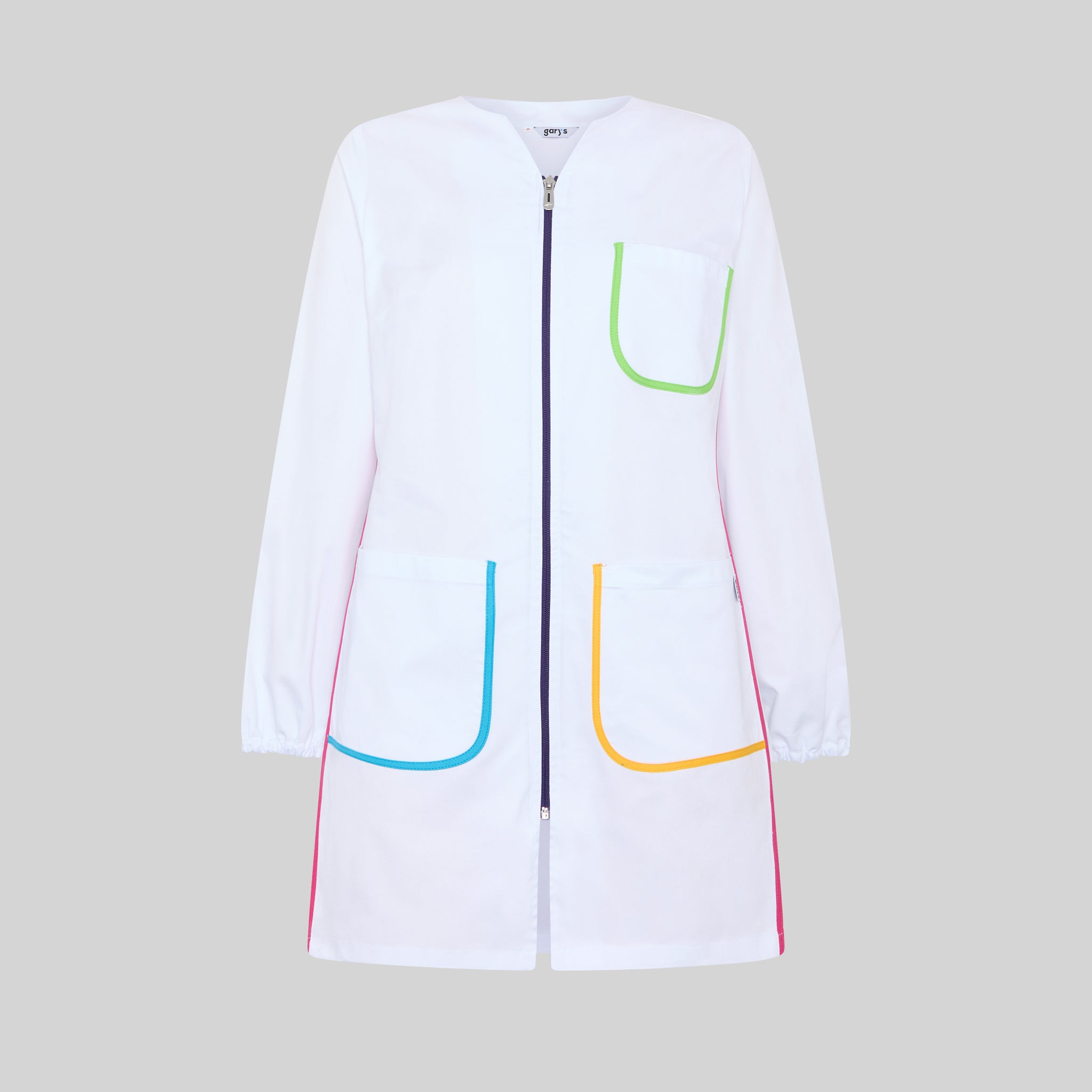 Gary's Colours Blouse blanche femme zip manches longues