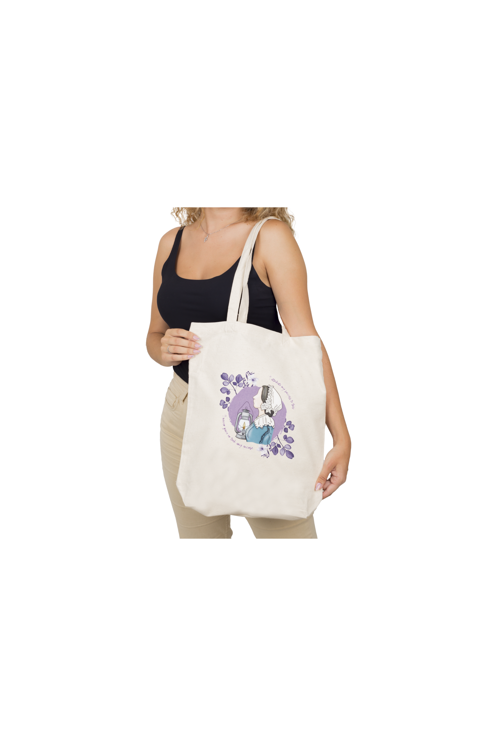 Enfermania Nightingale tote bag coton 37x42 cm beige