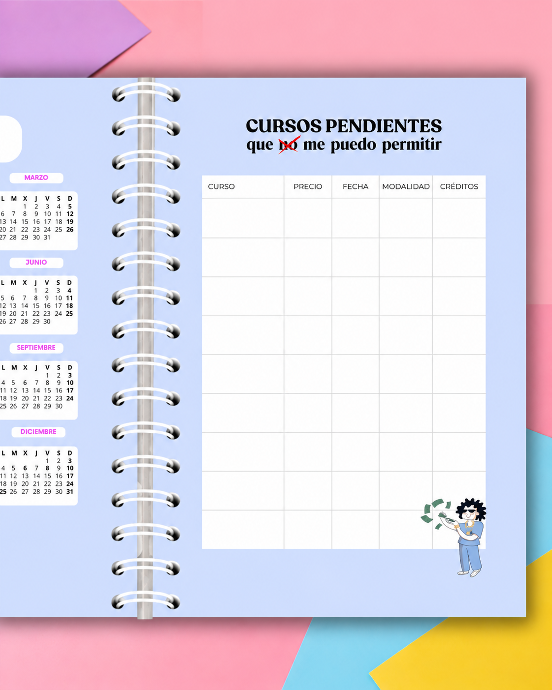 Enfermania Papelería Agenda kiné Fisio 2027 semaine