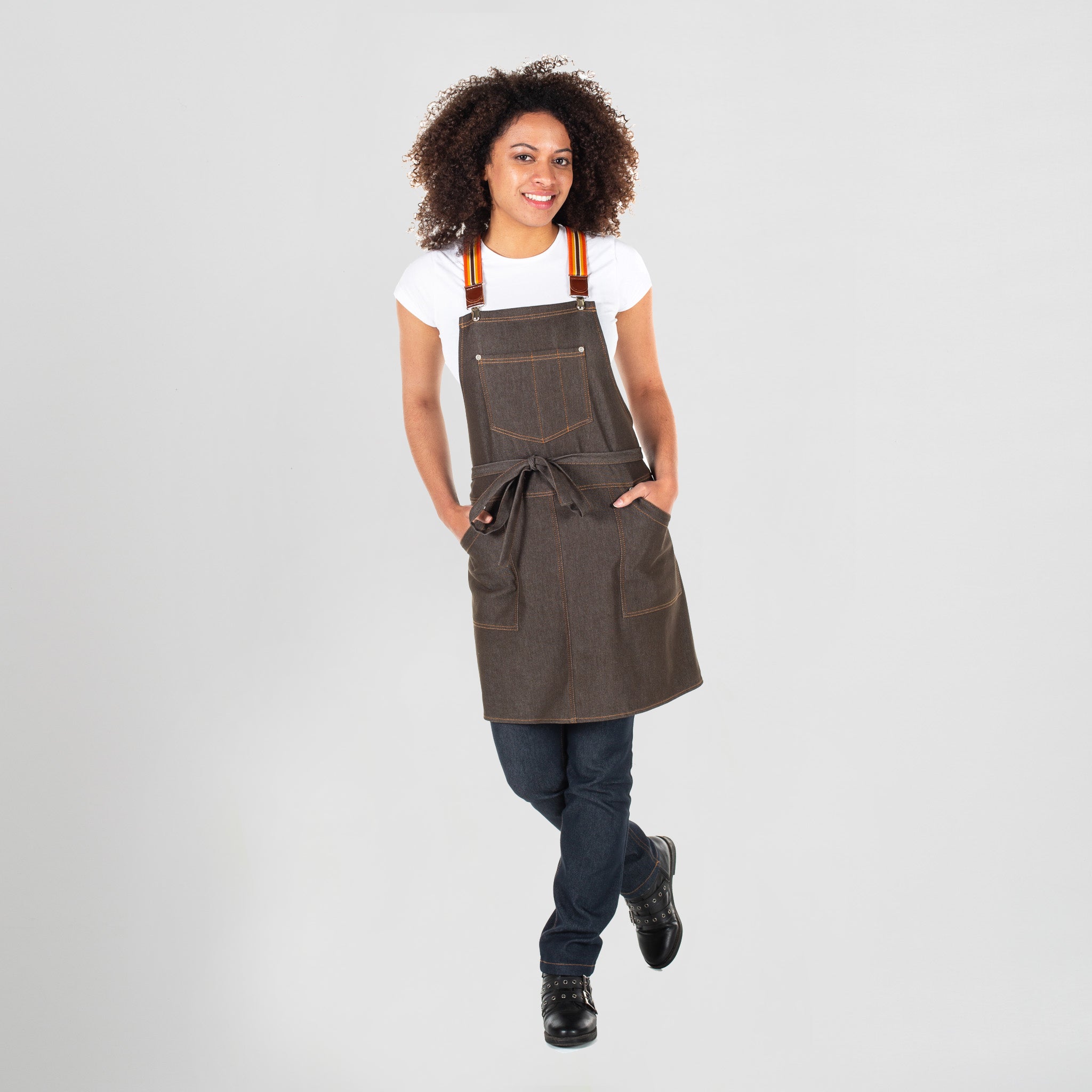 GARY'S Tabernas tablier bavette denim 74x80 noir