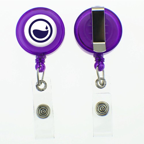 Enfermania Accesorios enrouleur badge rond translucide bleu