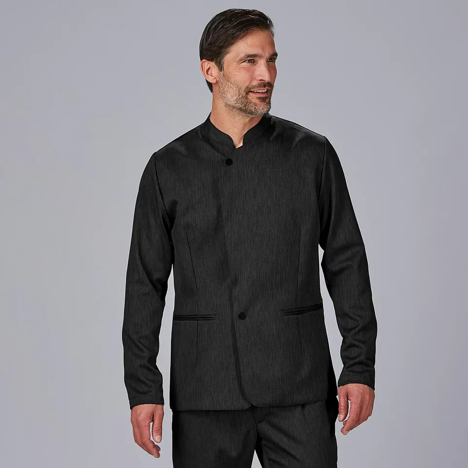 GARY'S Salazar veste travail homme col mao twill noir